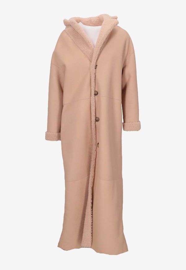 La Rose Reversible Single-Breasted Fur Coat Pink 1522LU_PANNA