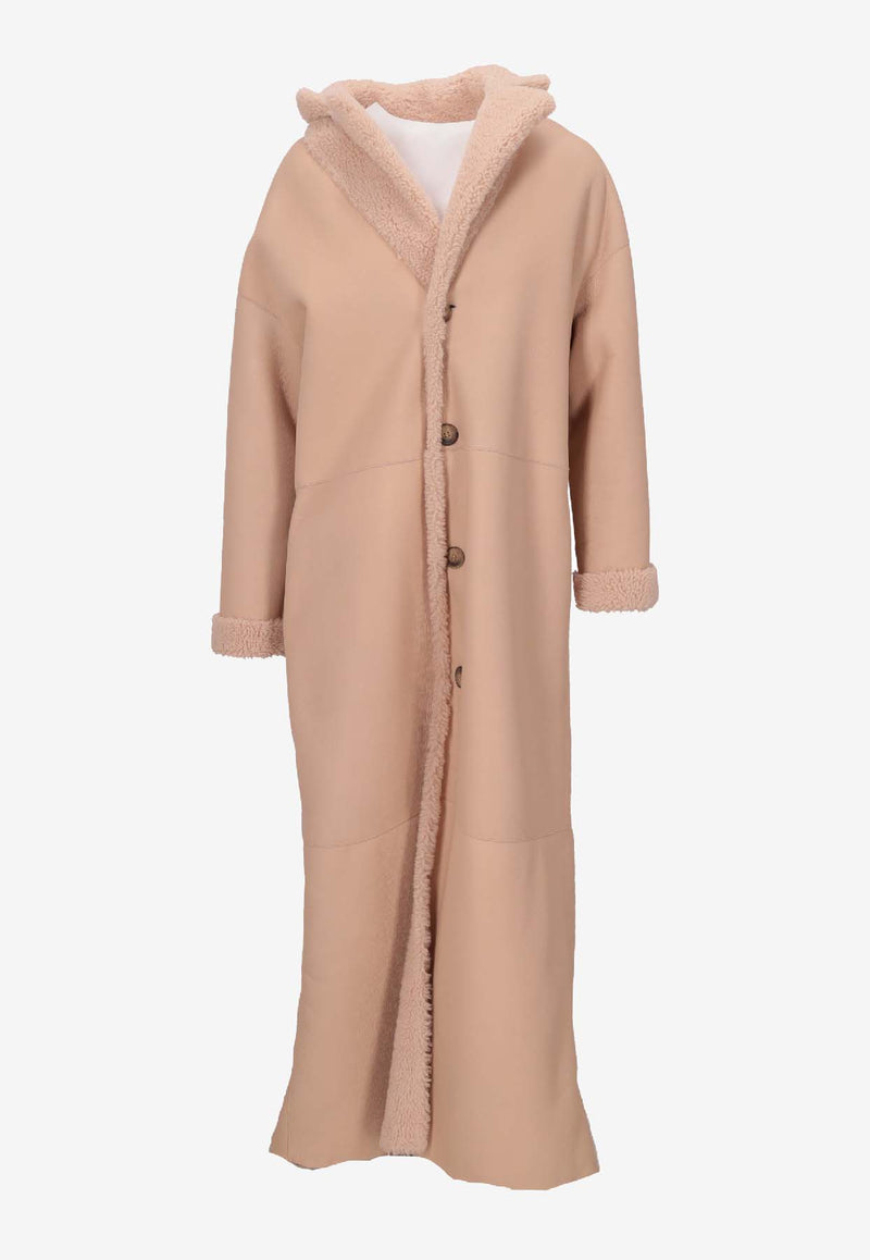 La Rose Reversible Single-Breasted Fur Coat Pink 1522LU_PANNA