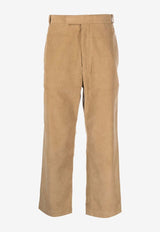 Thom Browne Corduroy Cropped Pants with Signature-Tab Camel MTU320UF0220_250
