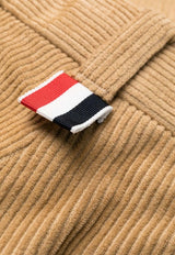 Thom Browne Corduroy Cropped Pants with Signature-Tab Camel MTU320UF0220_250