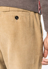 Thom Browne Corduroy Cropped Pants with Signature-Tab Camel MTU320UF0220_250