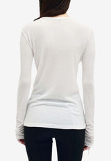 Ann Demeulemeester Fiene Long-Sleeved T-shirt White B0011488FA570_002
