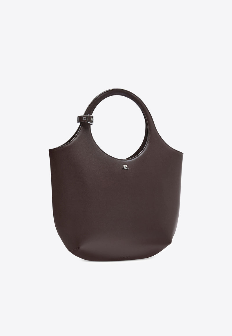 Courrèges Medium Holy Calf Leather Tote Bag  Brown 324GSA116CR0065_1146