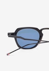 Thom Browne Signature Stripes Square Sunglasses Gray UES930AG0001_004