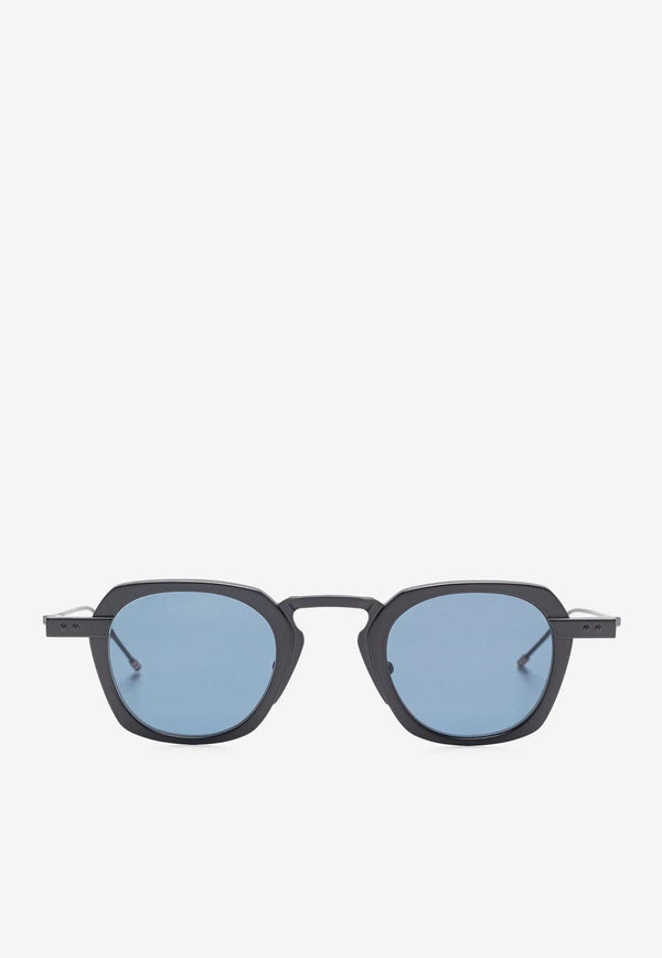 Thom Browne Signature Stripes Square Sunglasses Gray UES930AG0001_004