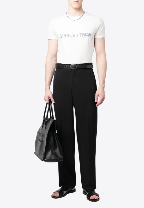 Saint Laurent Reverse Logo Print T-shirt White 663278Y37AW_9744