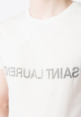 Saint Laurent Reverse Logo Print T-shirt White 663278Y37AW_9744