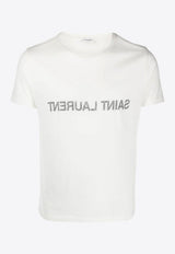 Saint Laurent Reverse Logo Print T-shirt White 663278Y37AW_9744
