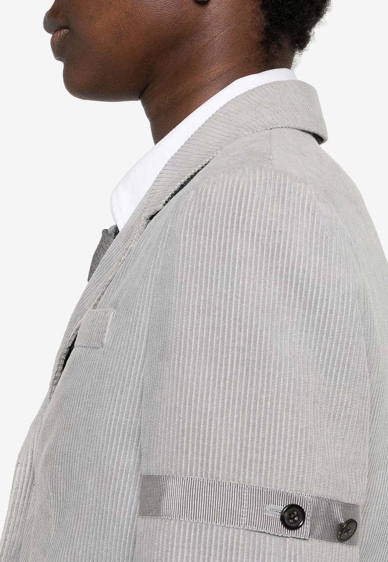 Thom Browne Single-Breasted Corduroy Blazer Gray FBC812OF022_055