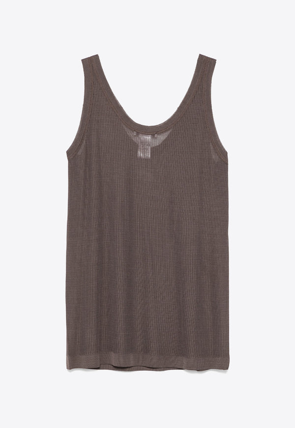 Lemaire Seamless Ribbed Tank Top Brown TO1156LK1017_BR449