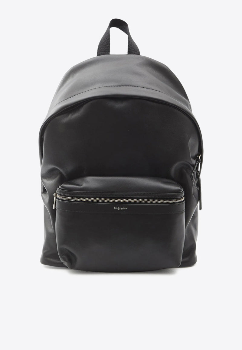 Saint Laurent City Leather Backpack Black 534967AAEJZ_1000