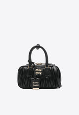Miu Miu Arcadie Matelassé Leather Top Handle Bag Black 5BB148VOONAN88_F0002
