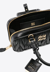 Miu Miu Arcadie Matelassé Leather Top Handle Bag Black 5BB148VOONAN88_F0002