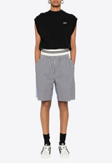 Autry Embroidered Logo Cropped Vest Black VEPWC1_KK