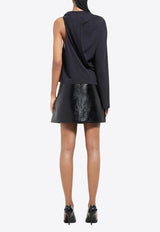 Courrèges Oblique Vinyl Mini Skirt  Black 424CJU204VY0014_9999