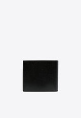 Saint Laurent Stamped Logo East/West Wallet in Grained Leather Black 396307H3Z2W_1000