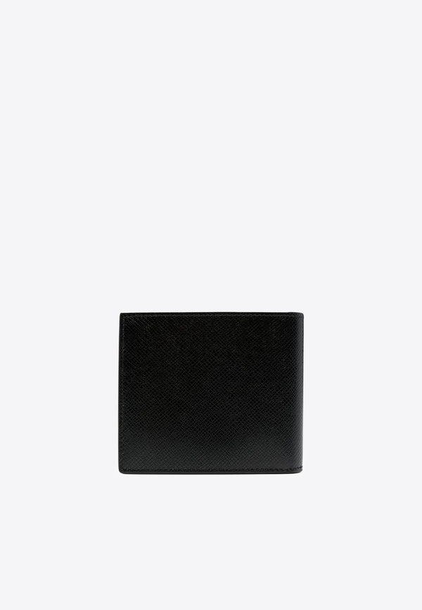 Saint Laurent Stamped Logo East/West Wallet in Grained Leather Black 396307H3Z2W_1000