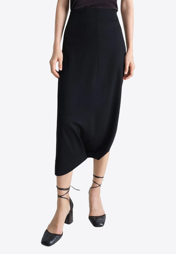 Lemaire Twisted-Hem Midi Skirt Black SK1047LJ1034_BK999