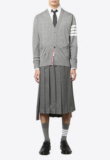 Thom Browne 4-bar Stripes V-neck Cardigan Gray MKC002AY1014_058
