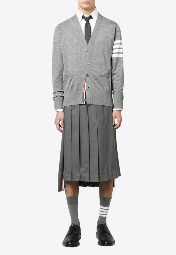 Thom Browne 4-bar Stripes V-neck Cardigan Gray MKC002AY1014_058