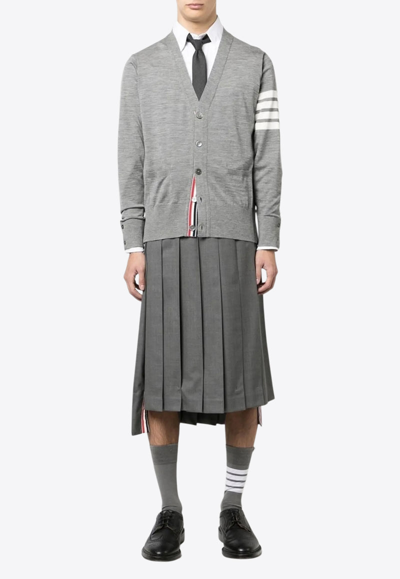 Thom Browne 4-bar Stripes V-neck Cardigan Gray MKC002AY1014_058