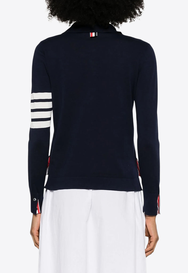Thom Browne 4-bar Stripes Polo Cardigan Navy FKL003AY3036_415