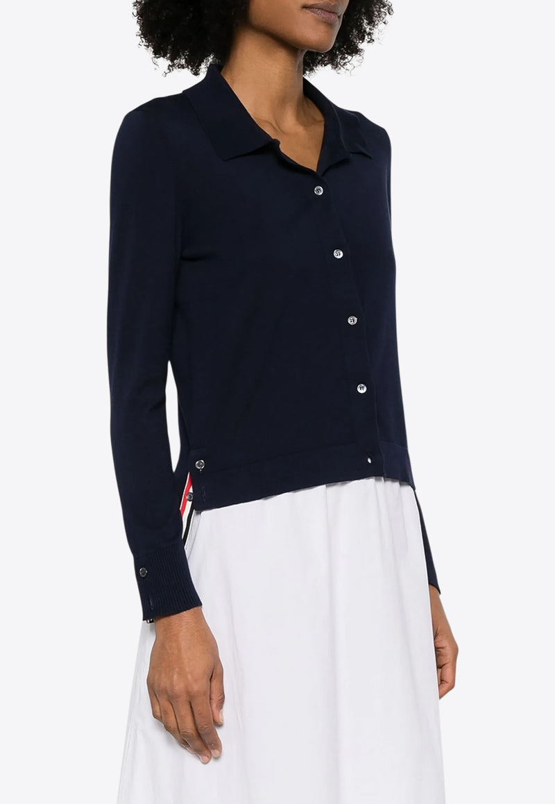 Thom Browne 4-bar Stripes Polo Cardigan Navy FKL003AY3036_415