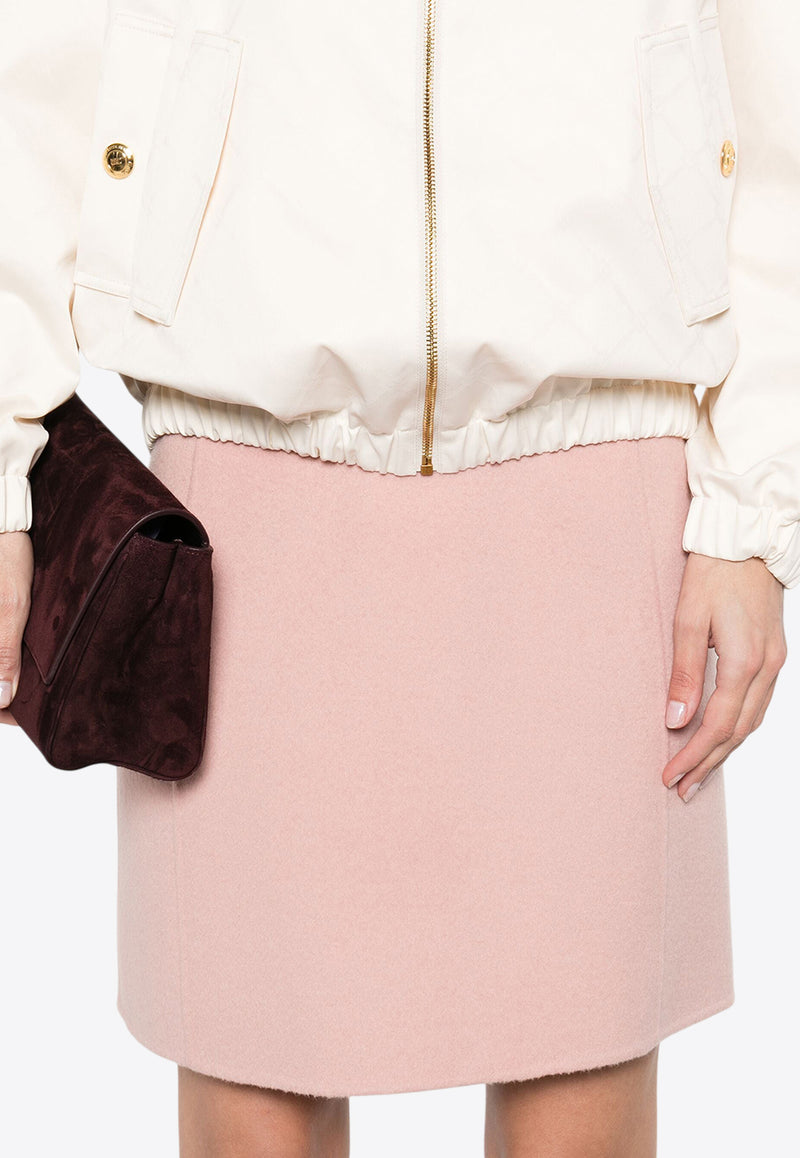 P.A.R.O.S.H Wool High-Waist Mini Skirt Pink D620970LEAK24_027