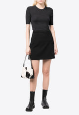 P.A.R.O.S.H Leila Ribbed Knit Wool Top Gray D510795LEILA24_037