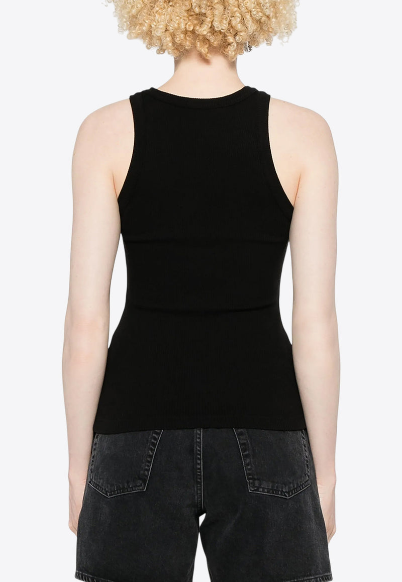 Agolde Rayne Ribbed Knit Tank Top  Black A73561260_BLK