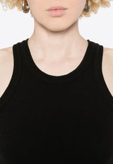 Agolde Rayne Ribbed Knit Tank Top  Black A73561260_BLK