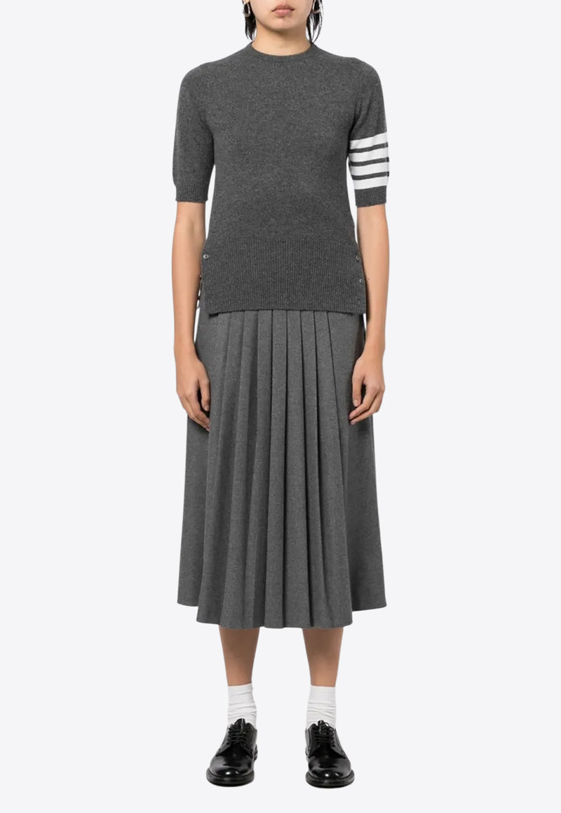 Thom Browne 4-bar Stripes Cashmere Knit Top Gray FKA108A00011_035
