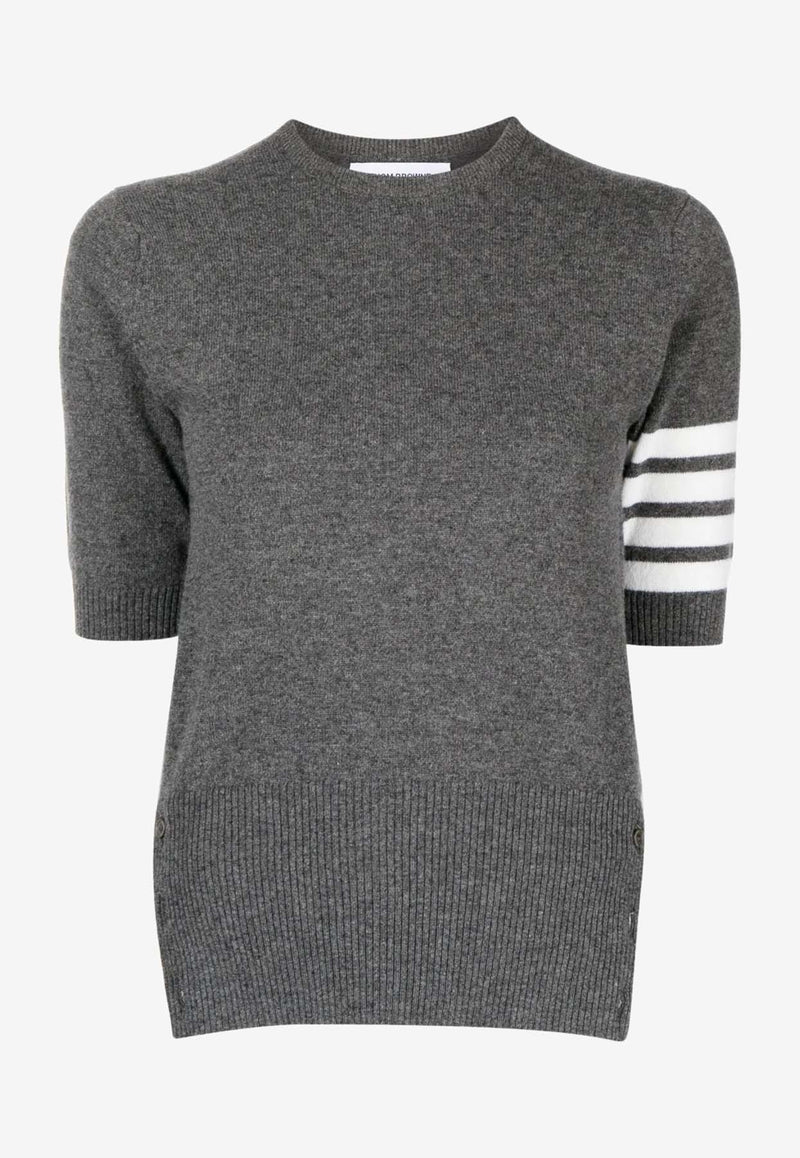Thom Browne 4-bar Stripes Cashmere Knit Top Gray FKA108A00011_035