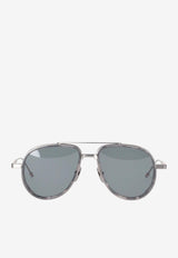 Thom Browne Aviator Metal Sunglasses  Gray UES929AG0003_035