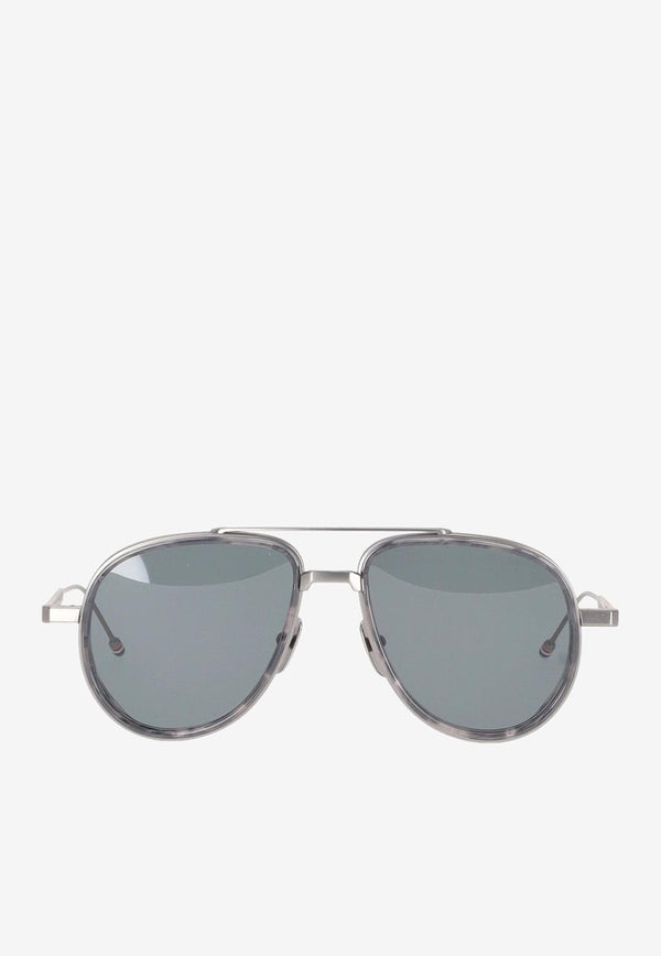 Thom Browne Aviator Metal Sunglasses  Gray UES929AG0003_035