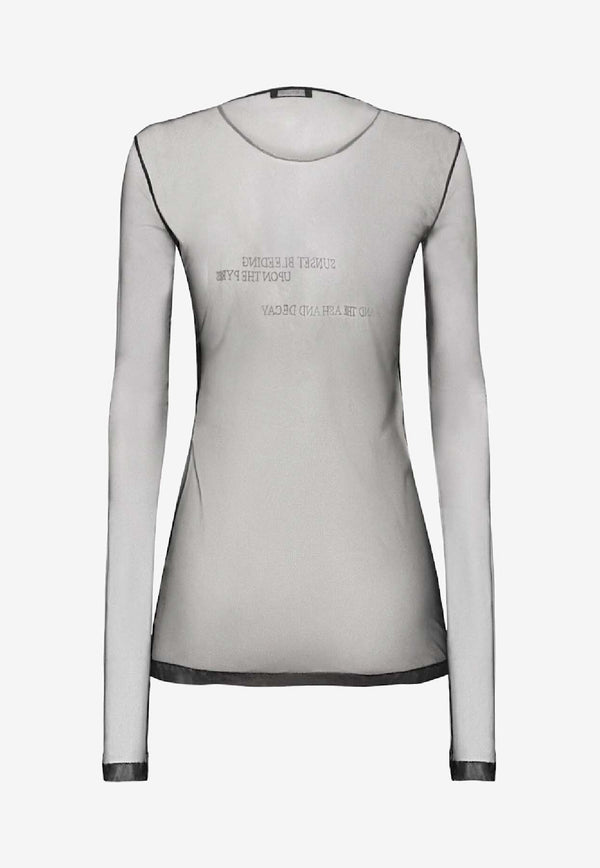 Ann Demeulemeester Fiene Long-Sleeved Sheer T-shirt Black B0012557FA585_099