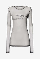 Ann Demeulemeester Fiene Long-Sleeved Sheer T-shirt Black B0012557FA585_099