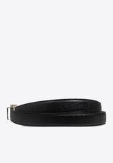 Saint Laurent Cassandre Leather Belt  Black 612616AAC8A_1000