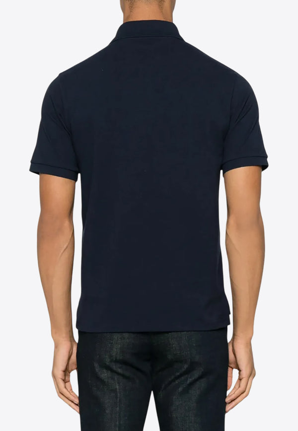 Saint Laurent Cassandre Cotton Pique Polo T-shirt Blue 798944Y37HC_4140