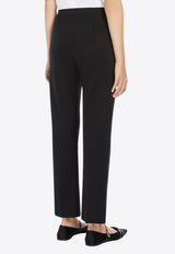 Max Mara Okra Satin Tailored Pants Black 2511131072600OKRA_003