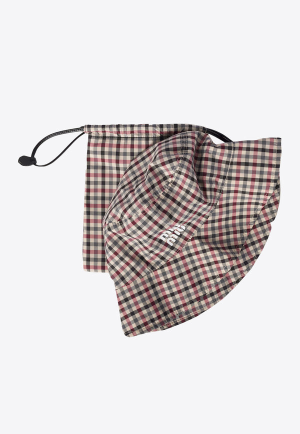 Miu Miu Gingham Check Bucket Hat with Pouch Multicolor 5RM0482CVG_F0R03