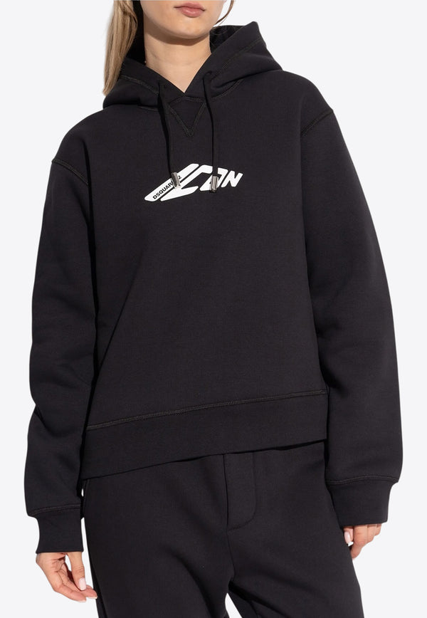 Dsquared2 Icon Print Drawstring Hoodie Black S80GU0106D25007_900