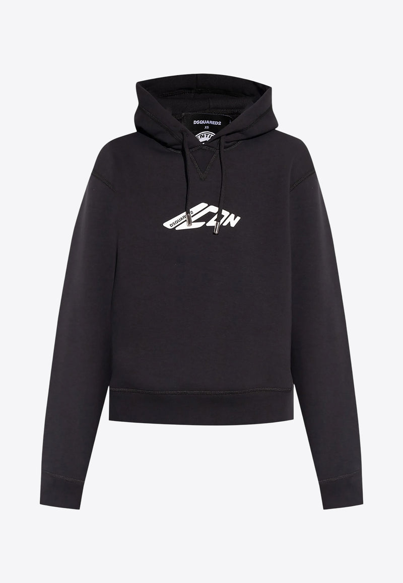 Dsquared2 Icon Print Drawstring Hoodie Black S80GU0106D25007_900