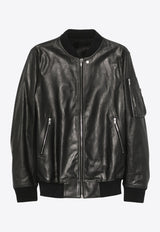 Rick Owens Classic Flight Leather Bomber Jacket Black RU01E5778LTP_09