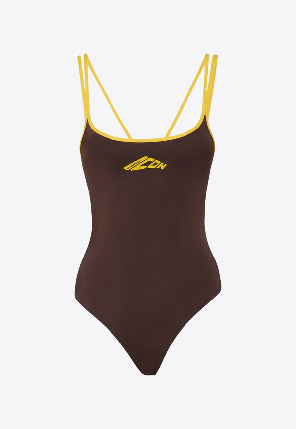 Dsquared2 Icon One-Piece Swimsuit Brown D6BGN5070_217