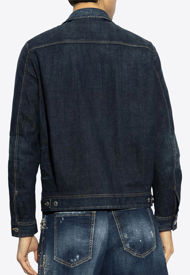 Dsquared2 Logo Patch Denim Jacket Navy S74AM1551S30664_470