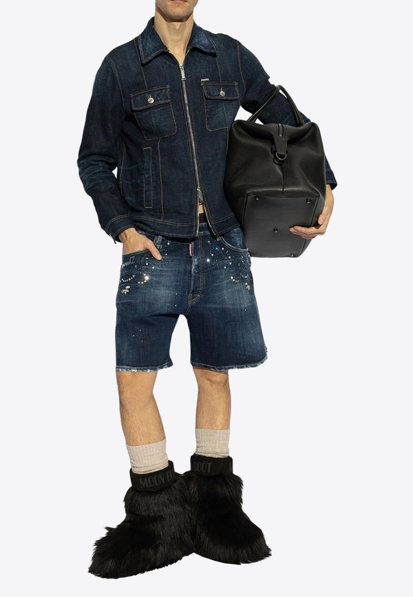 Dsquared2 Logo Patch Denim Jacket Navy S74AM1551S30664_470