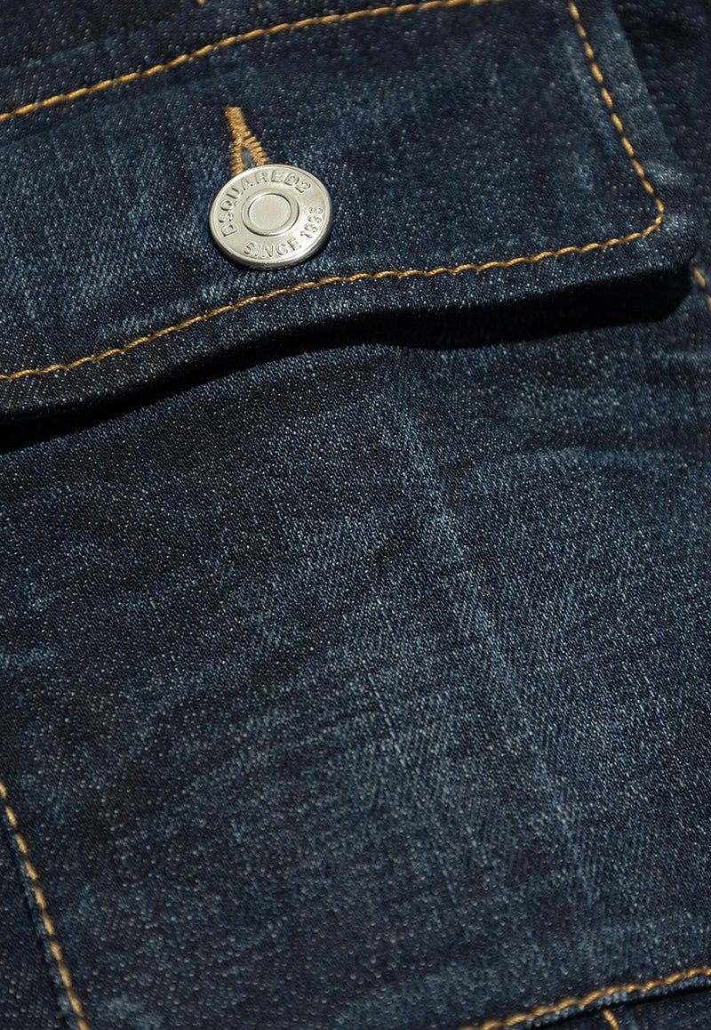 Dsquared2 Logo Patch Denim Jacket Navy S74AM1551S30664_470