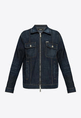 Dsquared2 Logo Patch Denim Jacket Navy S74AM1551S30664_470