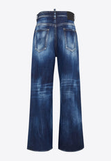 Dsquared2 Distressed Wide-Leg Jeans Navy S75LB1038S30664_470